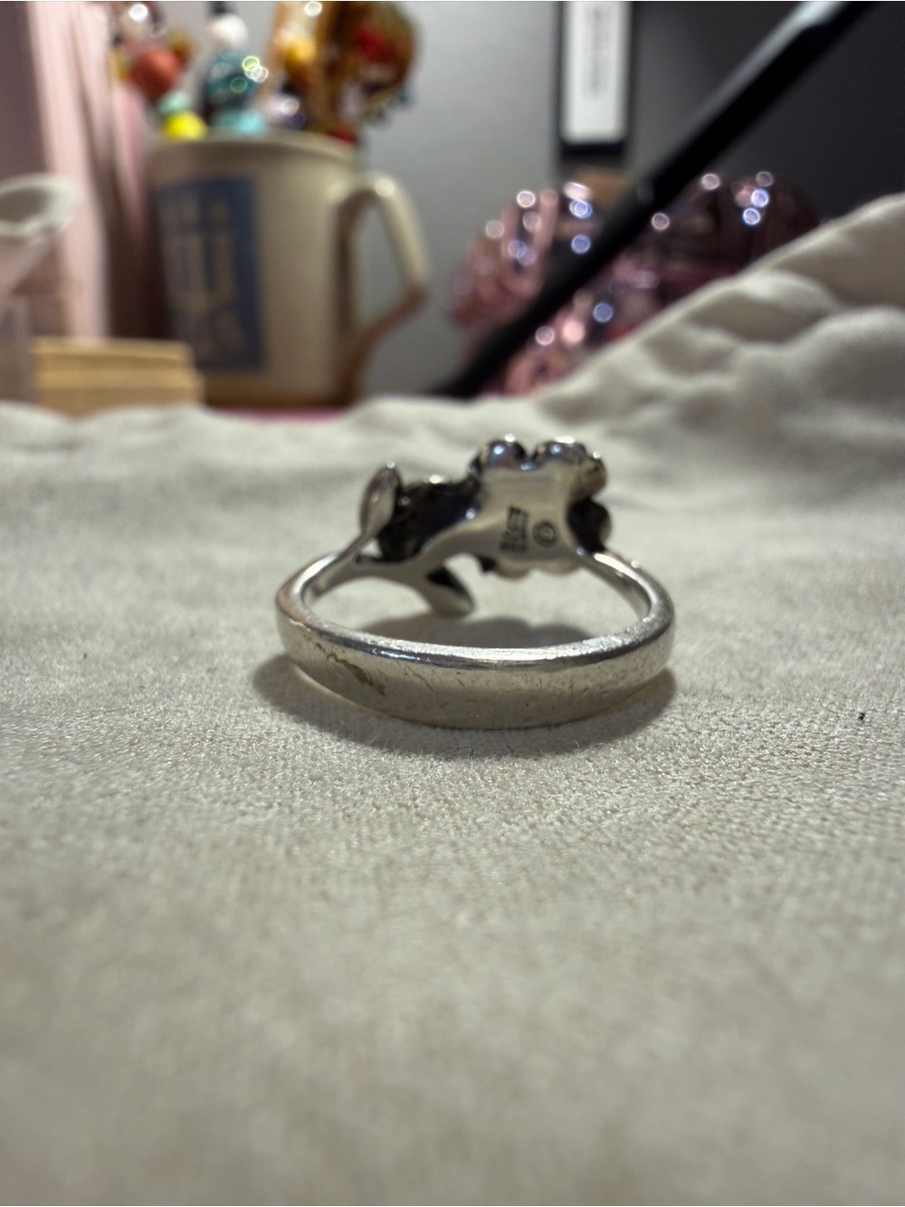 Retired dogwood flower & ladybug ring. - Picture 3 of 4